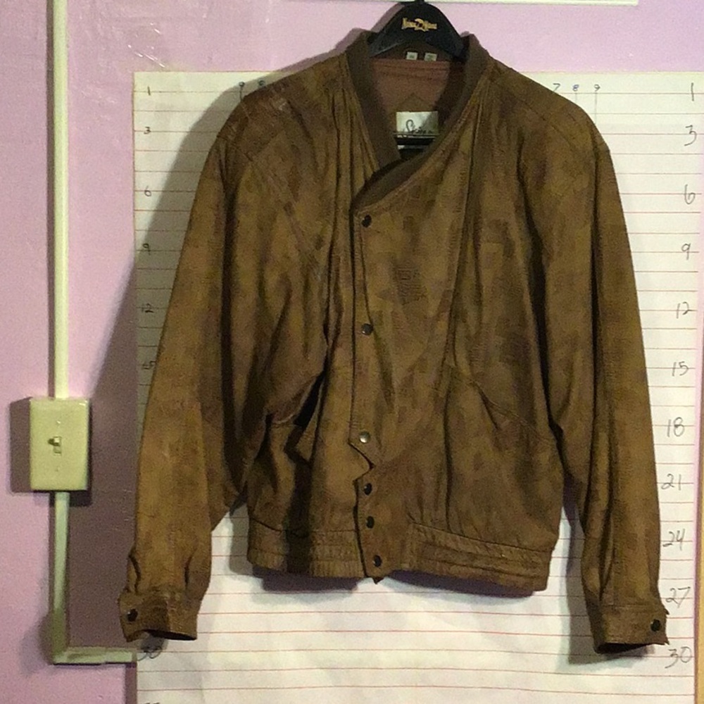 2 ITEM BUNDLE ...VINTAGE leather jacket & a lighter jacket both size M